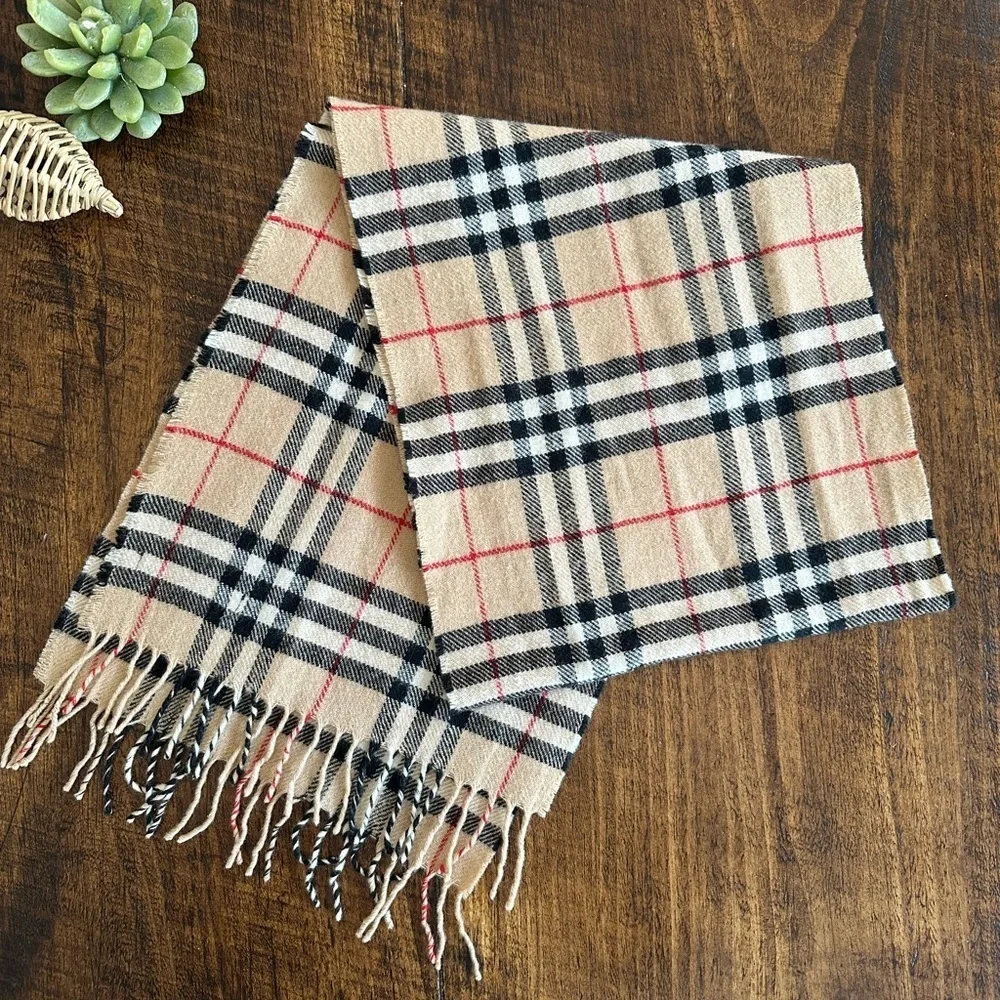 Foxford Woolen Mills | Fawn Check Lambswool Scarf